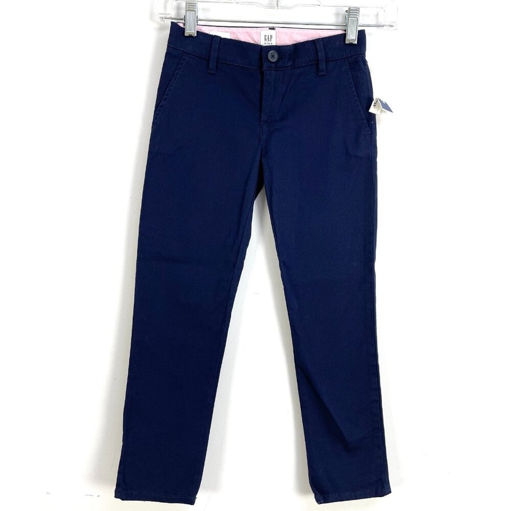Gap Kids Girls 6 Regular Skinny Chino‎ Stretch Navy Pants School Uniform Preppy